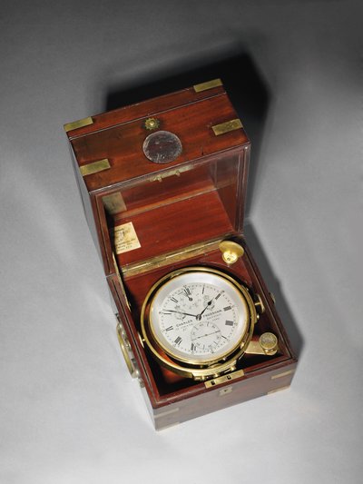 En viktoriansk tvådagars marin kronometer med Hartnup balans, c.1870 (monterad i mahogny och mässing) av Charles Frodsham