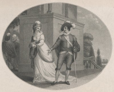 Beatrice och Benedick Shakespeare, Much Ado About Nothing, Akt 4, Scene 1, Au..., 12 augusti 1784. av Charles Gauthier Playter