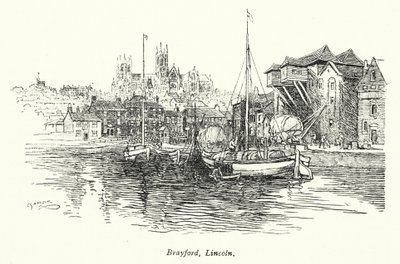 Brayford, Lincoln (litografi) av Charles George Harper
