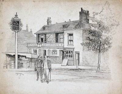 Old Windmill pub, 214-214 Chiswick High Road, Turnham Green, London, 1892-1933. av Charles George Harper