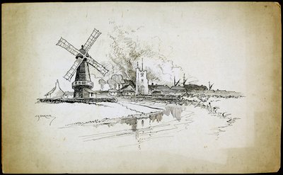 Wellington väderkvarn, Barking, Greater London av Charles George Harper