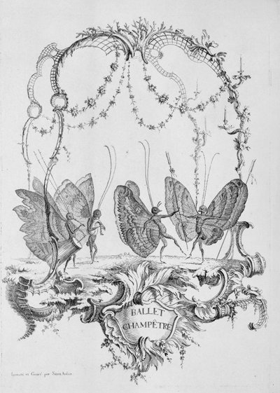 Country Ballet Ballet Champêtre, från Essai de Papilloneries Humaines par Saint A..., ca. 1756-60. av Charles Germain de Saint Aubin