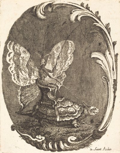 Fjärilen och sköldpaddan av Charles Germain de Saint Aubin