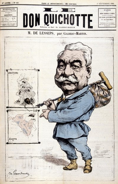 Ferdinand de Lesseps - av Gilbert-Martin, i "Le Don Quijote" av 1882-09-01 av Charles Gilbert Martin