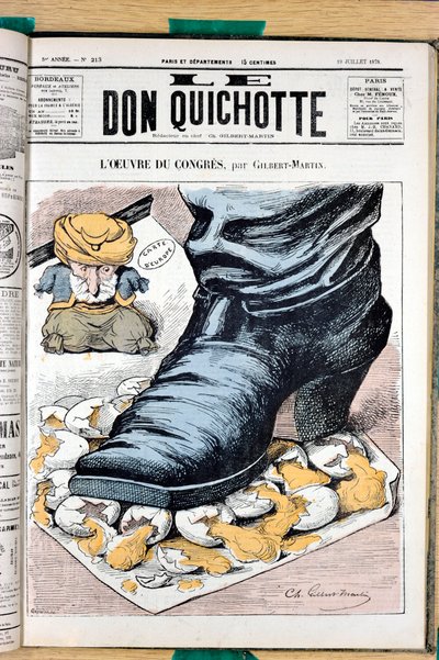 Omslag till "" Le Don Quixote "", nummer 213, färgsatirisk av Charles Gilbert Martin