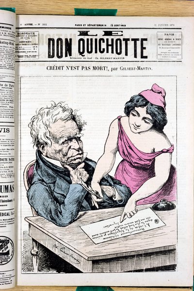 Omslag till "" Le Don Quixote "", nummer 241, färgsatirisk av Charles Gilbert Martin