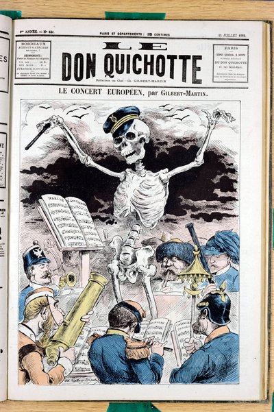Omslag till ""Le Don Quixote"", nummer 422, satirisk i färg av Charles Gilbert Martin
