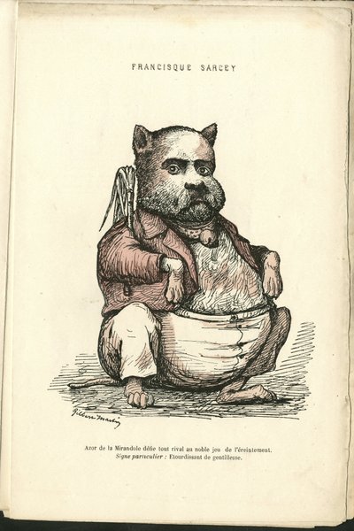 Illustration av Charles Gilbert-Martin (1839-1905) i "" Contemporary Grimaces"" av Charles Gilbert Martin