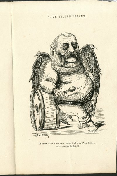 Illustration av Charles Gilbert-Martin (1839-1905) i "Contemporary Grimaces". av Charles Gilbert Martin