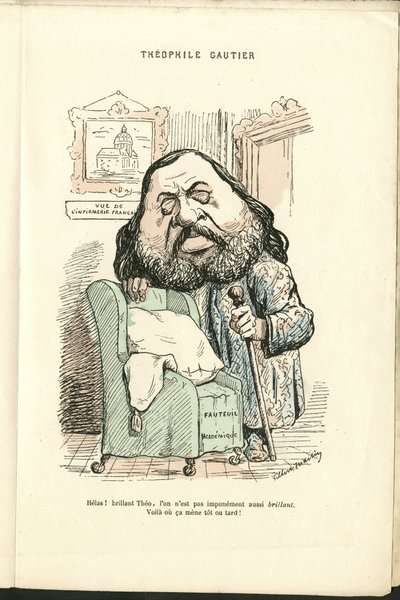 Illustration av Charles Gilbert-Martin (1839-1905) i "" Contemporary Grimaces"" av Charles Gilbert Martin