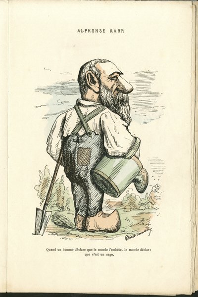 Illustration av Charles Gilbert-Martin (1839-1905) i "" Contemporary Grimaces"" av Charles Gilbert Martin