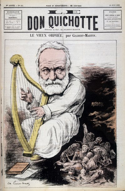 The Old Orpheus: tecknad film om Victor Hugo och Ryssland - av Gilbert-Martin (Gilbert Martin), i "" Don Quijote av 23/06/1882 av Charles Gilbert Martin
