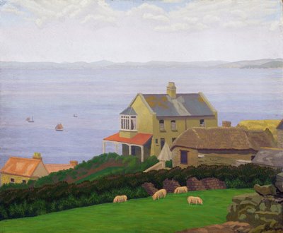 Landskap (olja på duk) av Charles Ginner