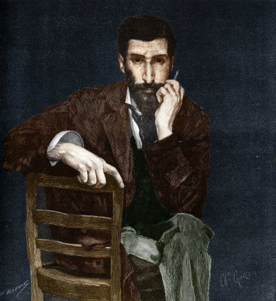 Porträtt av Pierre Savorgnan de Brazza (1852-1905), fransk upptäcktsresande. av Charles Giron