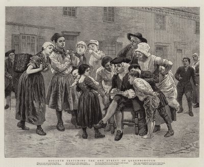 Hogarth skissar på Queenboroughs enda gata av Charles Green
