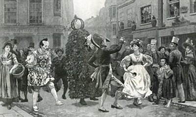 Jack-in-the-Green - en majdagsscen för sextio år sedan (dvs. omkring 1830) av Charles Green