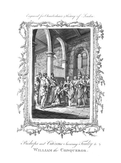 Biskopar och medborgare som svurer troskap mot Vilhelm Erövraren., c1770. av Charles Grignion