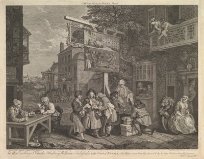 Canvassing for Votes, Plate II: Four Prints of an Election, 20 februari 1757. av Charles Grignion