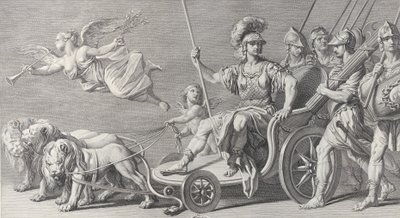Mars på en vagn dragen av tre lejon, 1749. av Charles Grignion
