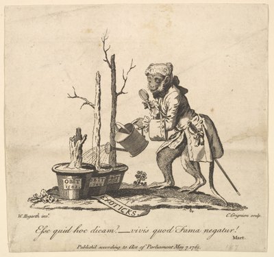 Slutstycke till katalogen över bilder utställda i Spring Garden, 7 maj 1761. av Charles Grignion