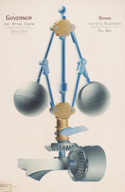 Guvernör för Steam Engine - Angle View av Charles Gustav Louis Phillips