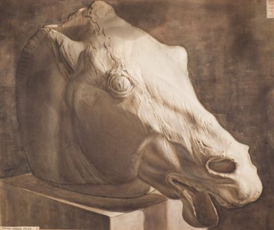 Studie - Hästhuvud från Parthenon av Charles Gustav Louis Phillips