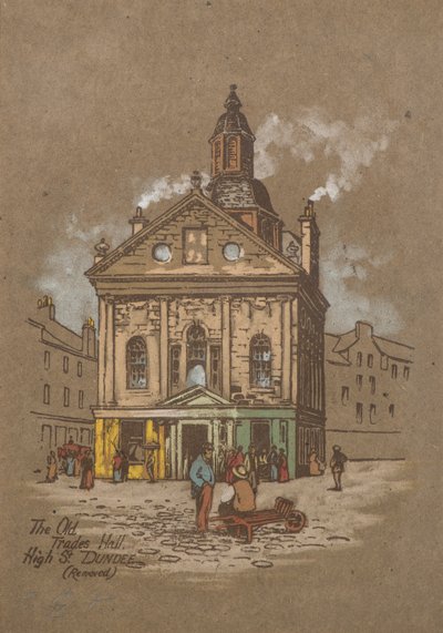 The Old Trades Hall, High Street, Dundee (handfärgat tryck) av Charles Gustav Louis Phillips