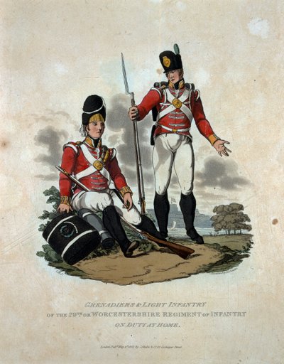 Grenadiers and Light Infantry of the 29th or, Worcestershire Regiment of Infantry on Duty at Home, från 