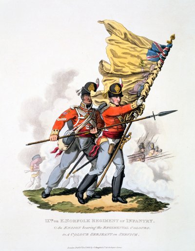 Uniform und Colors of the 9th or East Norfolk Regiment of Infantry, från 