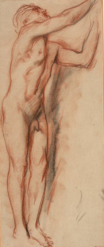 Naken man (krita på papper) av Charles Haslewood Shannon
