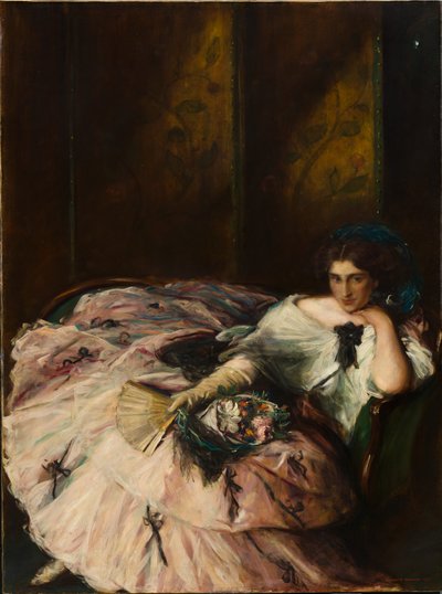 Souvenir av en "International Ball" (Porträtt av fröken Kathleen Bruce) av Charles Hasslewood Shannon