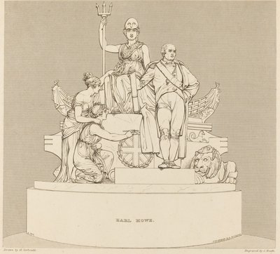 Monument till Earl Howe av Charles Heath after Henry Corbould after John Flaxman
