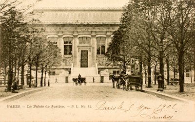 Vykort/Palais de Justice/Paris/Seine/Ile de France/Frankrike av Augustus Kollner