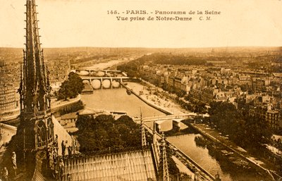 Vykort / Seine från Notre Dame / Paris / Seine / Ile de France / Frankrike av Augustus Kollner