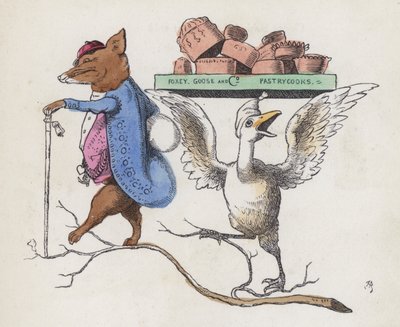 Foxey, Goose & Co, konditorier (färgad gravyr) av Charles Henry (after) Bennett