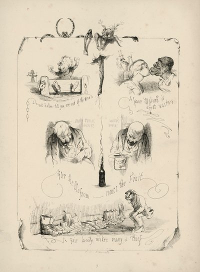 Sida från Ordspråksboken med bilder av Charles H Bennett av Charles Henry (after) Bennett