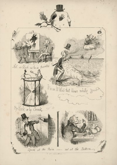 Sida från Ordspråksboken med bilder av Charles H Bennett av Charles Henry (after) Bennett