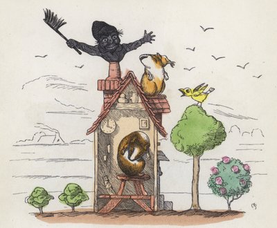 Det fåniga marsvinet (färgad gravyr) av Charles Henry (after) Bennett