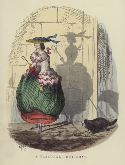 En pastoral underkjol (färgad gravyr) av Charles Henry Bennett