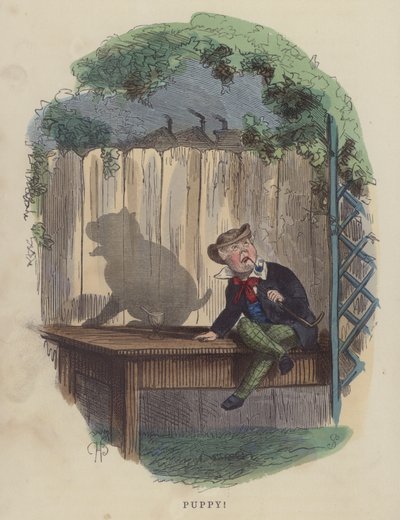 Valp (färgad gravyr) av Charles Henry Bennett