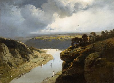 Tyska: Blick in das Tal der Rhone Utsikt i Rhônedalen av Charles Hoguet