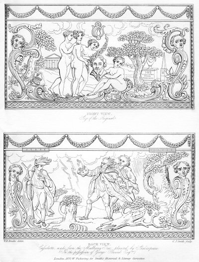 Snidade cassolette gjord av träet från Shakespeares mullbärsträd, c1700-talet, 1840 av Charles J. Smith