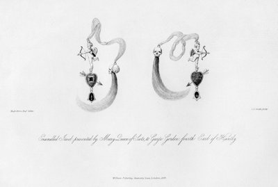 Emaljerad juvel presenterad av Mary Queen of Scots, till George Gordon, 1500-talet, 1840. av Charles J. Smith