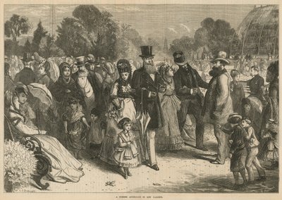En sommareftermiddag i Kew Gardens, London (gravyr) av Charles J. Staniland
