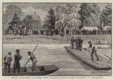 Meteturnering på Orleans House, Twickenham, dubbelhandsflugkastning av proffs av Charles J. Staniland