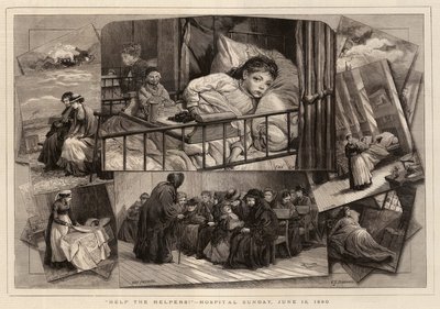 Hjälp hjälparna!, Sjukhussöndag, 13 juni 1880 av Charles J. Staniland