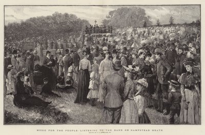Musik för folket lyssnar på bandet på Hampstead Heath av Charles J. Staniland
