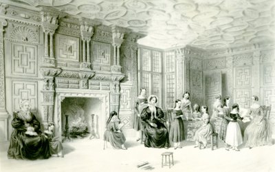 Skolsalen i Campden House, ca 1840 (gravyr) av Charles James Richardson