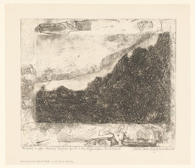 Stenigt landskap med vägar och en flod av Charles James Wright (signed by artist)