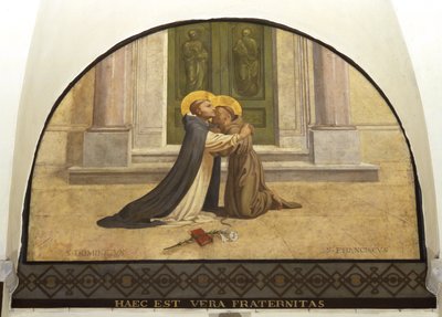 Kyss av St Francesco och St Dominic av Charles Jean Baptiste Besson